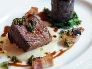 Dining at Palm Court Hotel Restaurant in spa bridge