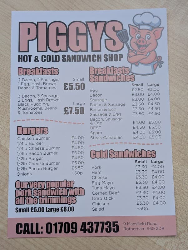 Cafe Piggy's in rotherham