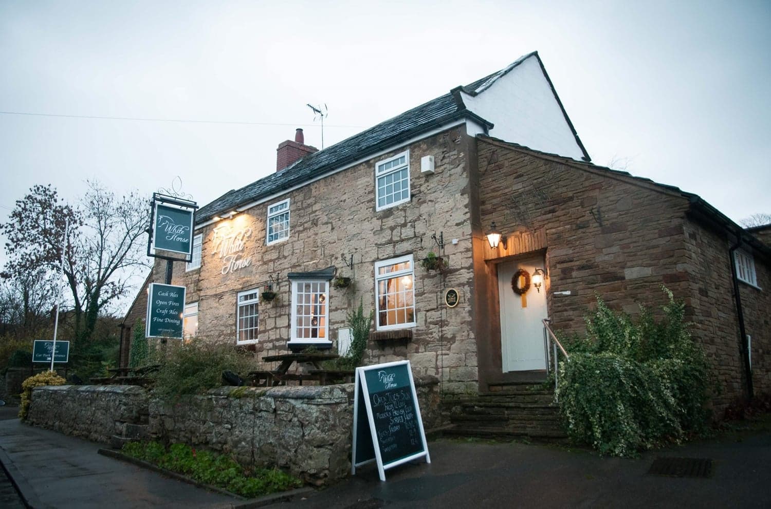 Dining at White Horse, Ledston in ledston