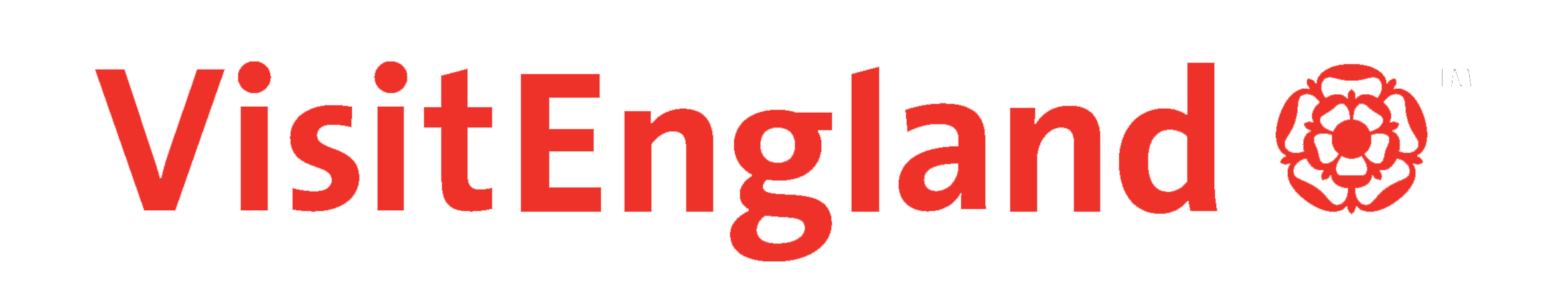 VisitEngland logo in bold red lettering with emblem