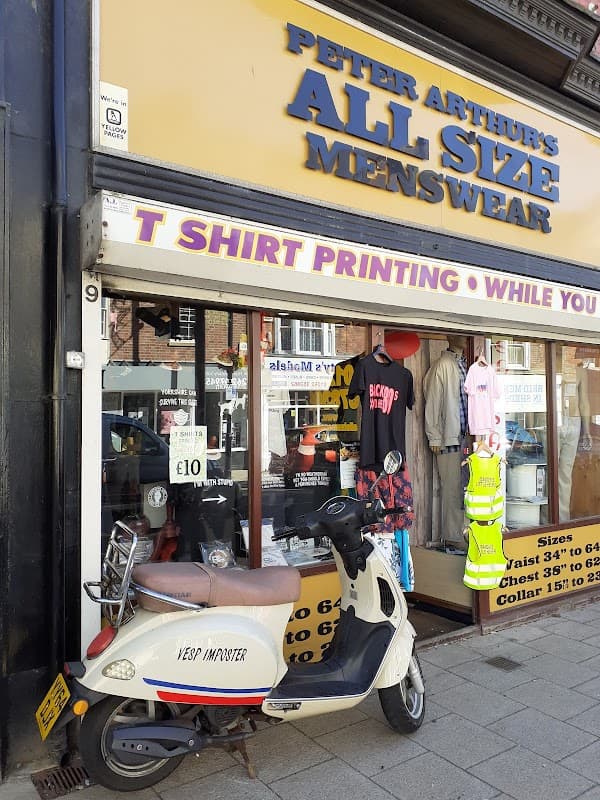 Peter Arthurs All Size Menswear & Printing - Clothes Shops in bridlington