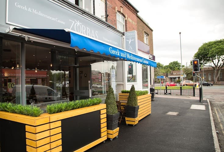 Dining at Zorbas Bar and Grill in killingbeck