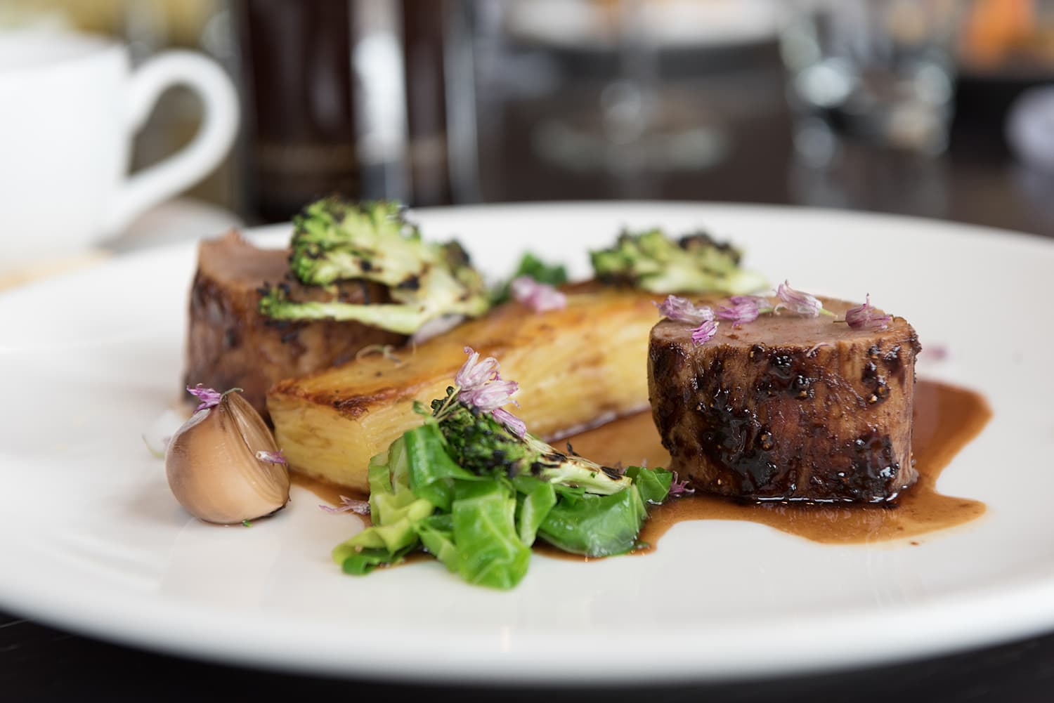 Dining at The Clevedon Restaurant in denton north yorkshire