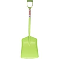 Pistachio green plastic shovel with a wide scoop and D-shaped handle by Red Gorilla.