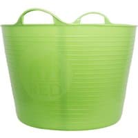 Large pistachio green flexible tub with ribbed texture and two sturdy handles.