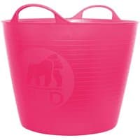 Medium pink flexible tub with two handles, embossed gorilla logo on the side.