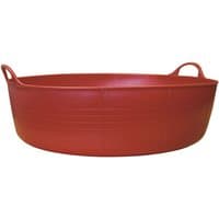 Red Gorilla Tub Shallow Large, bright red flexible plastic with two sturdy handles on each side.
