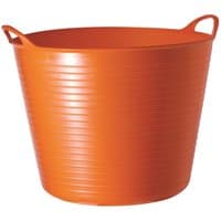 Small orange flexible tub with ribbed sides and two handles by Red Gorilla.