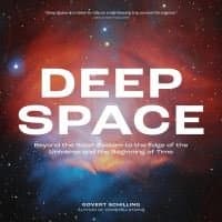 "Deep Space book with cosmic nebula cover, featuring bold white title text and author Govert Schilling's name below"