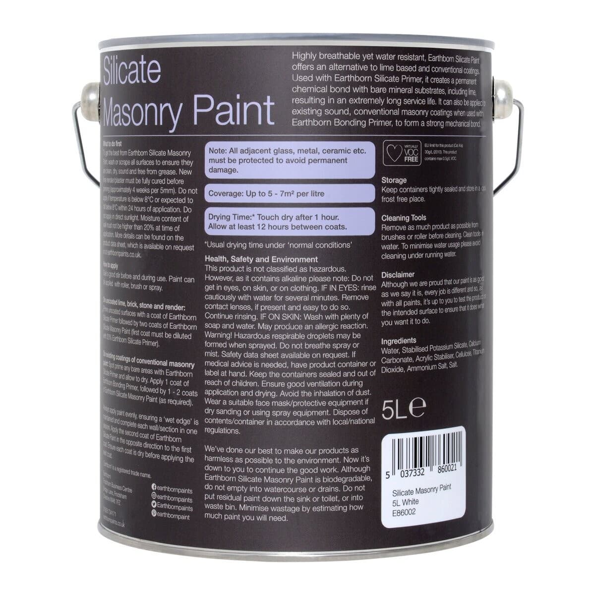 Earthborn Silicate Masonry Paint 5L, Limestone - image 2