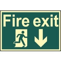 Scan Photoluminescent Fire Exit Sign with Running Man Arrow - image 3