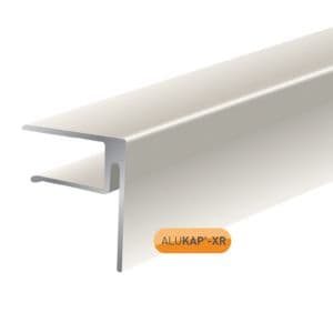 Alukap-XR 3m End Stop Bar in white, made of durable material, featuring a 16mm profile with a sleek, modern design for effective sealing and finishing.