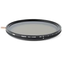 Cokin 62mm Nuances Vari ND2-400 filter featuring a sleek black metal frame with a smooth, darkened glass surface and adjustable density markings along the edge.