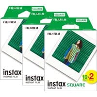 Fujifilm Instax Square Instant Photo Film, pack of 60, with green and white packaging featuring photo print design.