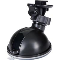 Black Praktica suction cup mount for dash camcorder with adjustable clamp and rounded base.