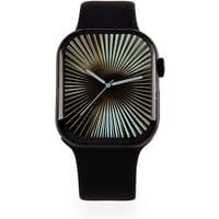 Black CONNECTPRO HW X PRO smartwatch with 2.01-inch display, radial pattern, and black silicone strap.