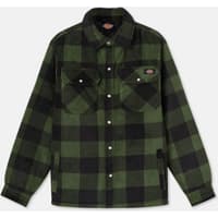 Green plaid Dickies Portland shirt, XXL, with button-up front, two chest pockets, and long sleeves.