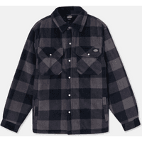 Navy plaid Dickies Portland shirt, button-up with two chest pockets and collar, medium size.