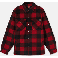 Red and black checkered Dickies Portland shirt with button-up front and two chest pockets, size L.