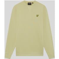 Green cotton crew neck sweatshirt with long sleeves and embroidered Lyle & Scott logo on chest.