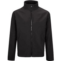 Black Portwest men's softshell jacket, XXL, with full zip front and high collar.