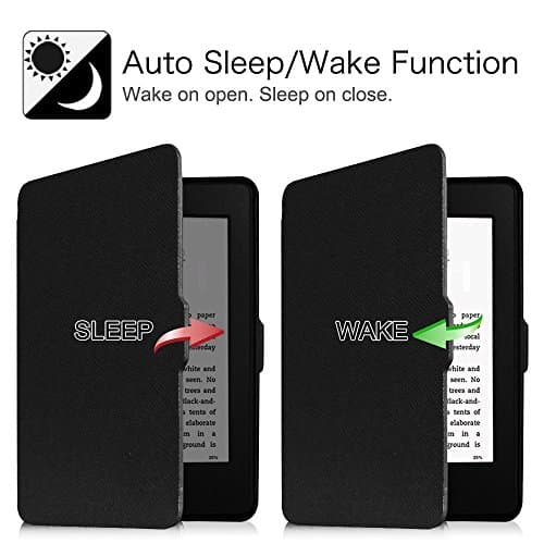 FINTIE Slimshell Case for 6" Kindle Paperwhite 2012-2017 (Model No. EY21 & DP75SDI) - Lightweight Protective Cover with Auto Sleep/Wake (Not Fit Paperwhite 10th & 11th Gen), Black - image 4