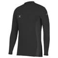 Black long-sleeve baselayer top for men by Gilbert Rugby, featuring a sleek, fitted design and made from moisture-wicking material for enhanced performance.