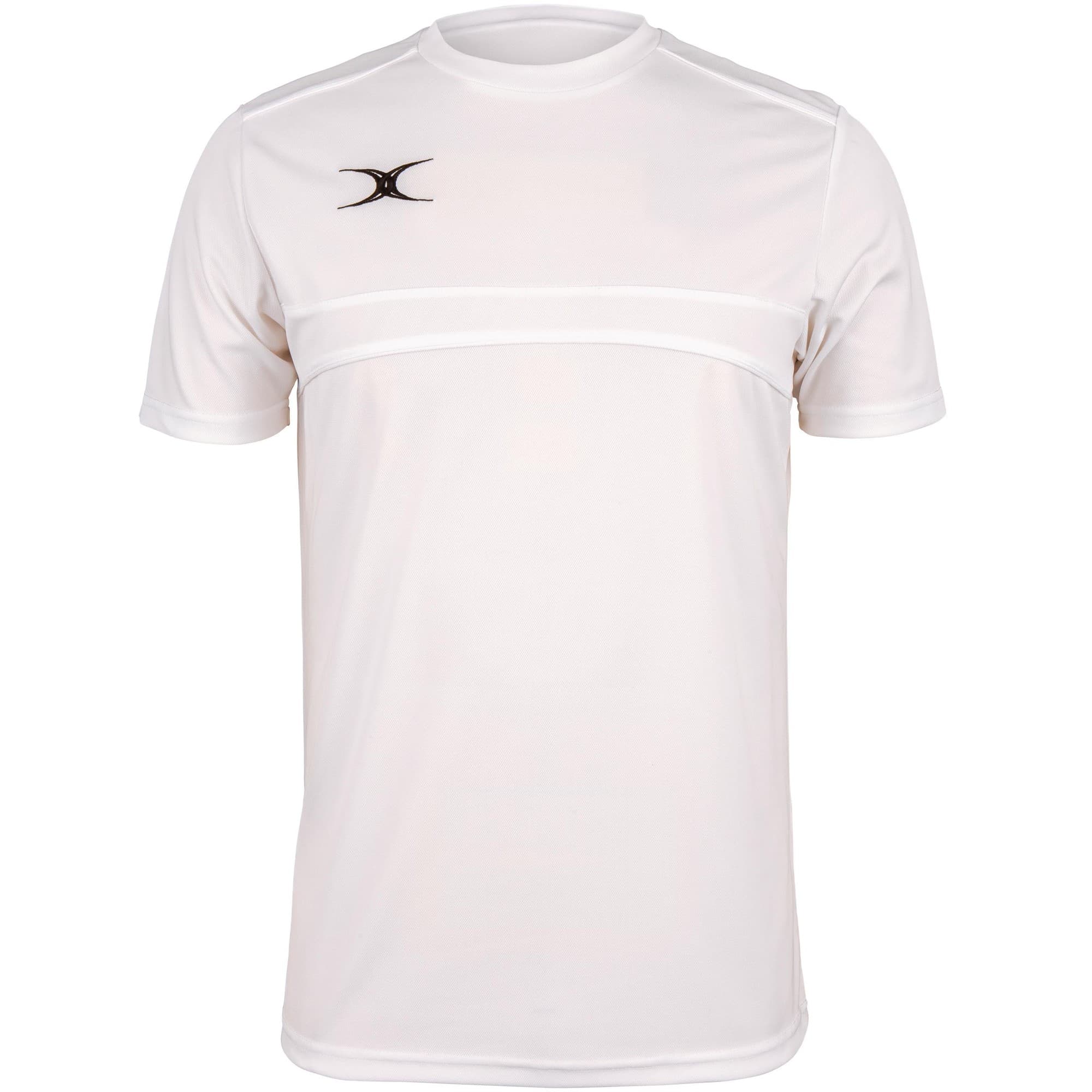 Black Gilbert Rugby Photon T-Shirt for men, featuring a round neck, short sleeves, and a subtle logo on the chest, made from lightweight, breathable material.