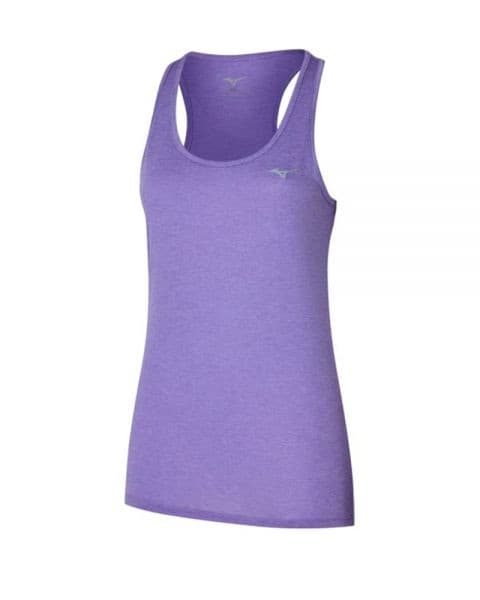 Mizuno Impulse Core Tank in Paisley Purple, featuring a lightweight, breathable fabric, sleeveless design, and a subtle logo on the chest, available in size XL.