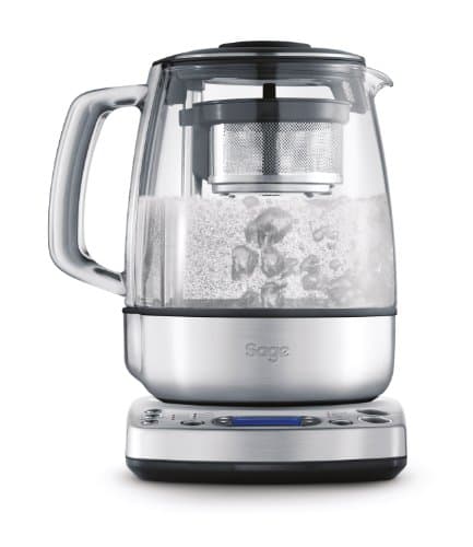Sage the Tea Maker BTM800UK features a 1.5L glass kettle with a stainless steel base, a removable infuser, and an easy-to-use control panel with a digital display.