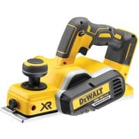 Yellow and black Dewalt 18V XR brushless planer with ergonomic handle and adjustable front knob.