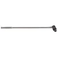 "Draper T25B Expert 1'' Drive Flexible Handle, long silver metal bar with pivoting head and textured grip end"