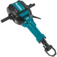 Blue and black Makita electric breaker with dual handles and AVT logo on the body.