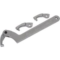 Sealey adjustable C spanner hook and pin wrench set, silver, with large handle and interchangeable heads.