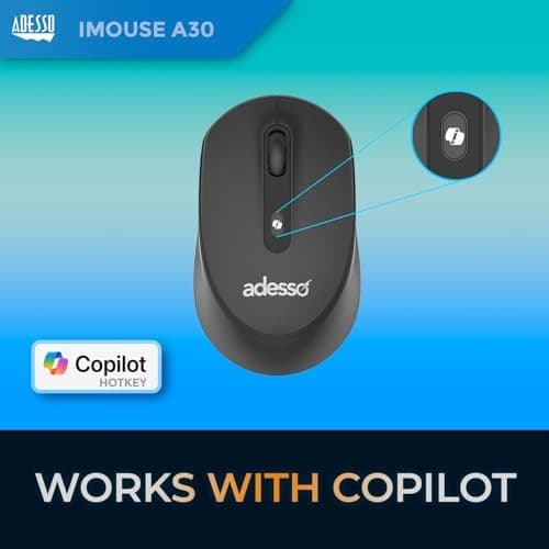 Adesso iMouse A30B mouse Universal Ambidextrous RF Wireless Optical 12 - image 2