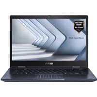ASUS ExpertBook B3 Flip laptop, dark gray, 2-in-1 hybrid design, Intel Core i5, military-grade badge on screen corner