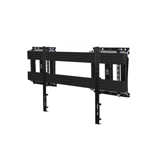 Black metal wall mount designed for XXL displays, featuring a soft-open mechanism, sturdy construction, and adjustable brackets for secure installation.