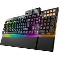 Black be quiet! Dark Mount Silent Linear keyboard with RGB lighting, UK ISO layout, detachable wrist rest, USB connection.
