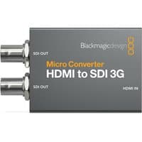 Blackmagic Design HDMI to SDI 3G Micro Converter, gray with dual SDI outputs and HDMI input.