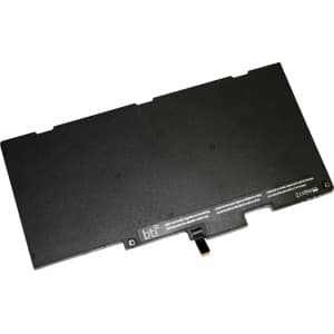 Black replacement LiPo battery for HP EliteBook 745 G3 and 755 G3, featuring a sleek design with a connector tab and BTI branding on the surface.