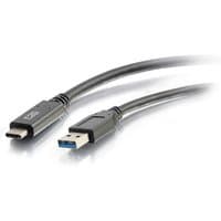 Black C2G 3M USB-C to USB-A cable, SuperSpeed 5Gbps, featuring sleek connectors and durable design.