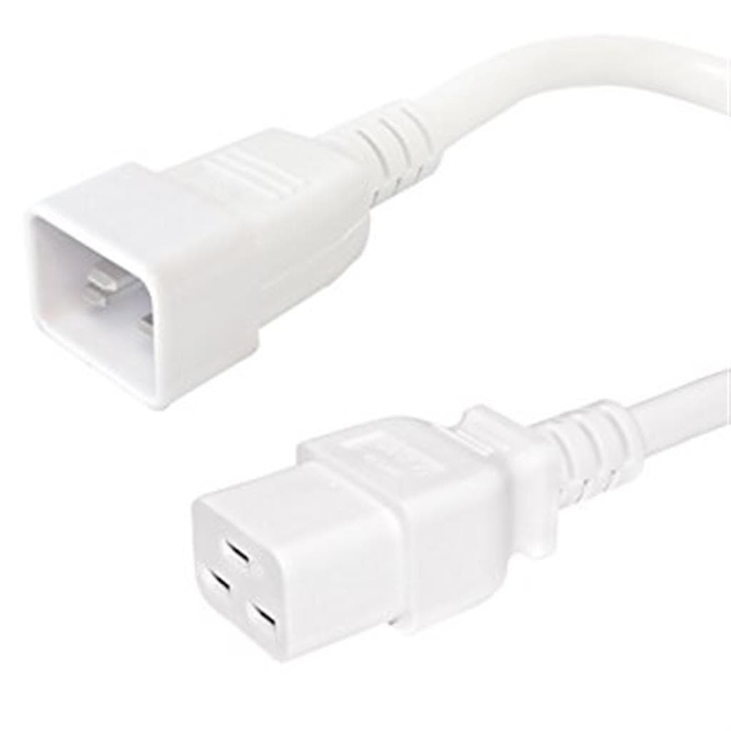 Cablenet 1m IEC C20 - IEC C19 White PVC 1.5mm Power Leads - image 3