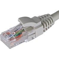 Grey 3m Cat5e RJ45 U/UTP patch lead with snagless boot and clear connector showing internal colored wires.