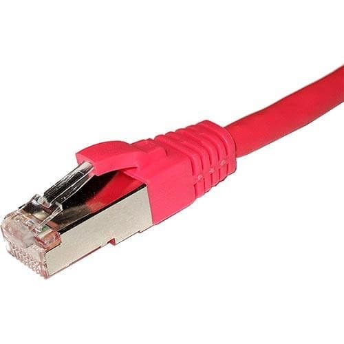 Red 3m Cat6 RJ45 patch lead with a snagless booted design and 26AWG wire, featuring a clear plastic connector at one end.