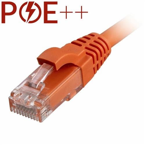 Bright orange 5m Cat6 RJ45 Ethernet cable with a snagless booted connector, featuring a transparent plug and 24AWG wire, suitable for high-speed networking.