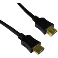 Black 1.5m HDMI cable with gold-plated Type A connectors, Cables Direct branding on connectors.