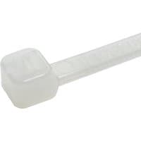 White nylon beaded cable tie by Cables Direct, featuring a square locking head and textured surface, pack of 100.