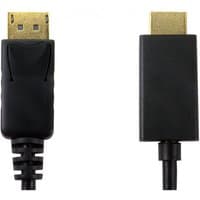 Black Cables Direct HDPORT-0054K-2M adapter with gold-plated DisplayPort and HDMI connectors.