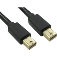 Black 1m Cables Direct Mini DisplayPort cable with gold-plated connectors and black casing.