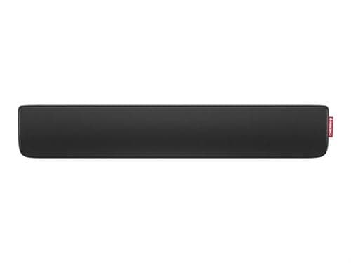 Black ergonomic palm rest designed for keyboards, featuring a smooth surface and a sleek, minimalist design with a subtle Cherry logo on the side.